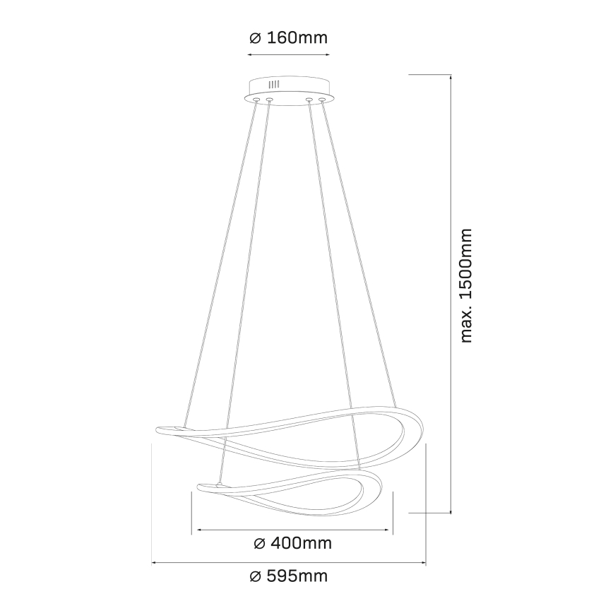 Lampadario LED sospeso su cavo CASHMERE LED/75W/230V Ø 59,5 bianco