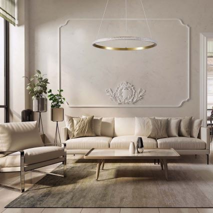Lampadario LED sospeso su cavo DIANA LED/25W/230V 4000K Ø 50 cm dorato
