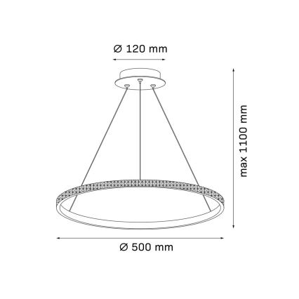Lampadario LED sospeso su cavo DIANA LED/25W/230V 4000K Ø 50 cm dorato