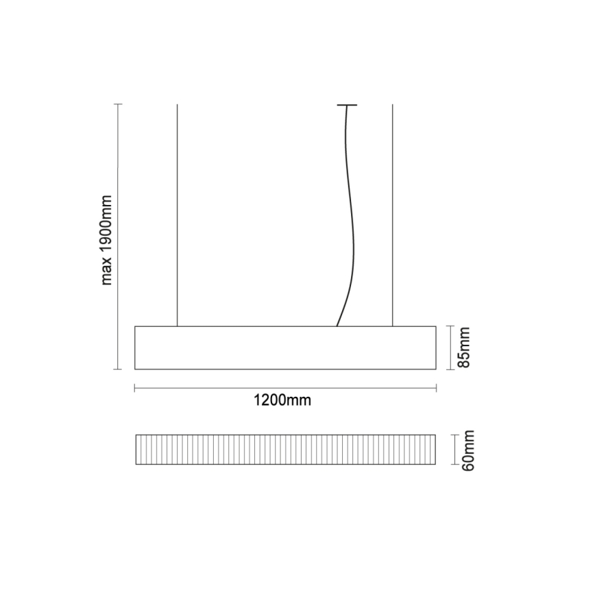 Lampadario LED sospeso su cavo LED/55W/230V 3000/4000/6500K 120 cm bianco