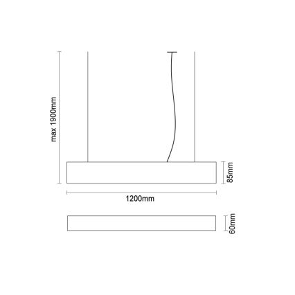 Lampadario LED sospeso su cavo LED/55W/230V 3000/4000/6500K 120 cm nero