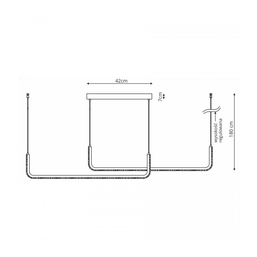 Lampadario LED sospeso su cavo MALAWI 2xLED/20W/230V 3000/4000/6000K nero