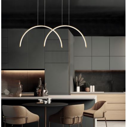 Lampadario LED sospeso su cavo MEGAN LED/39W/230V, finitura oro