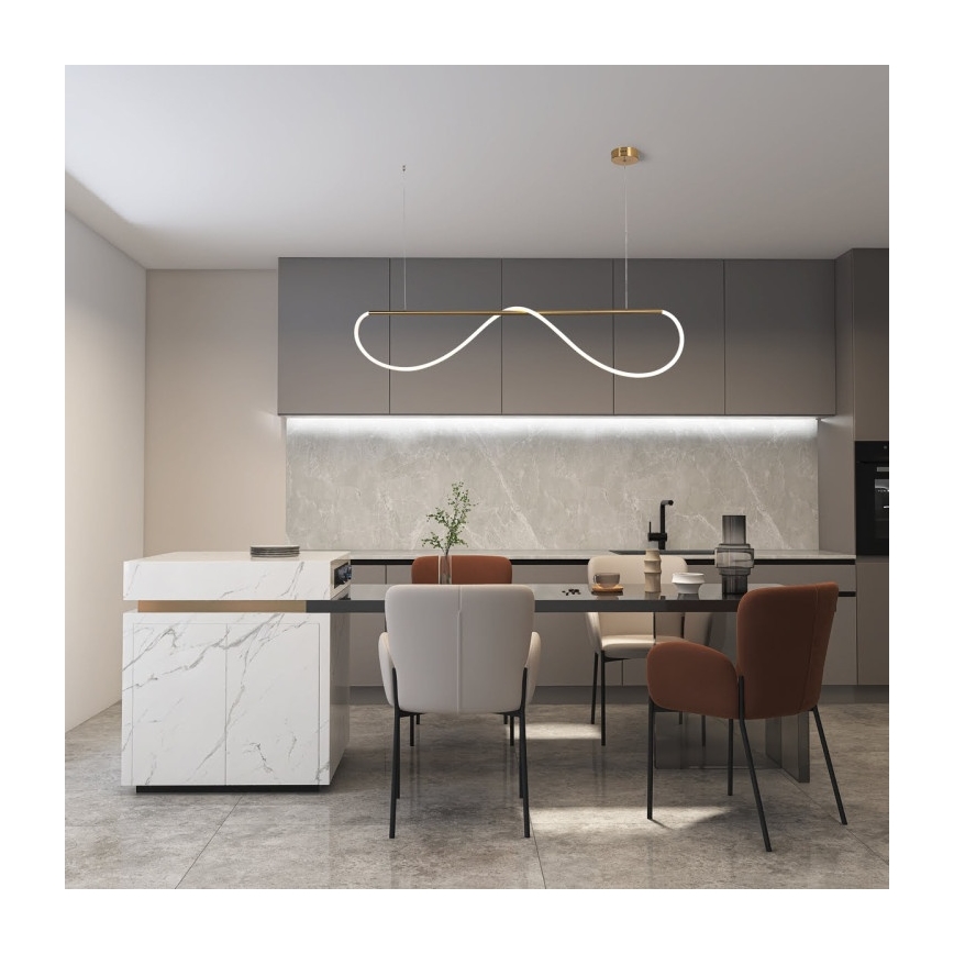 Lampadario LED sospeso su cavo MELECA LED/36W/230V 3000/4000/6000K 160 cm dorato