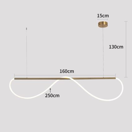 Lampadario LED sospeso su cavo MELECA LED/36W/230V 3000/4000/6000K 160 cm dorato