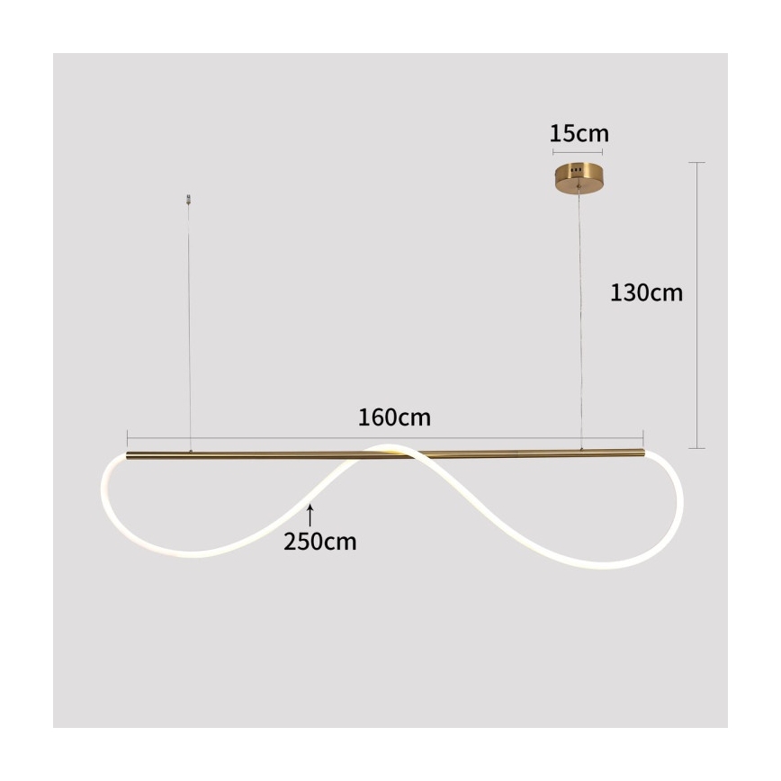 Lampadario LED sospeso su cavo MELECA LED/36W/230V 3000/4000/6000K 160 cm dorato