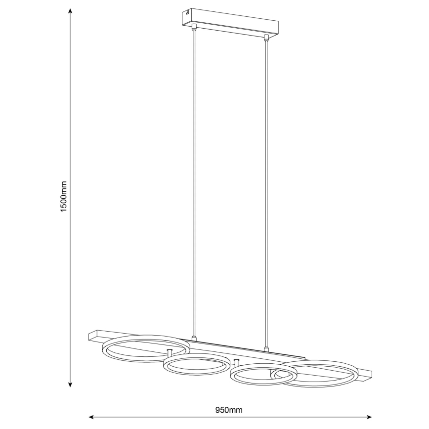 Lampadario LED sospeso su cavo MELISA LED/35W/230V, pino