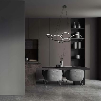 Lampadario LED sospeso su cavo PETRA LED/58W/230V 4000K nero