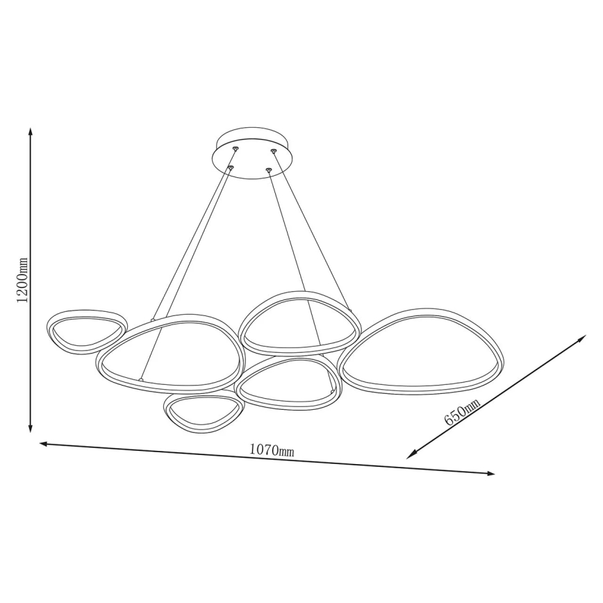 Lampadario LED sospeso su cavo PETRA LED/58W/230V 4000K nero