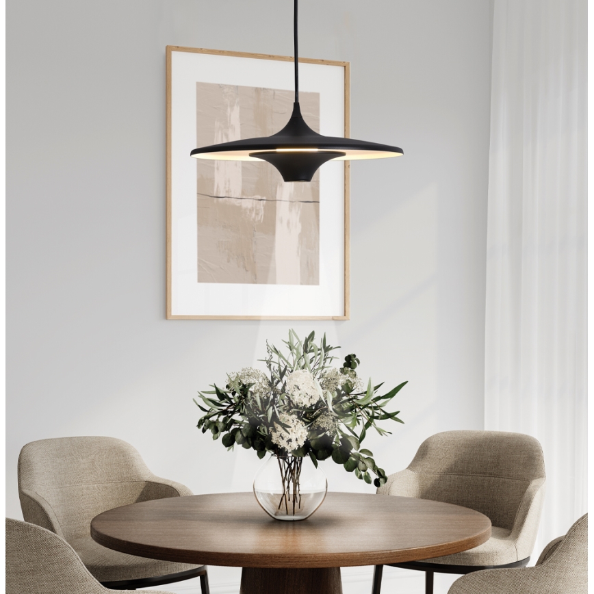 Lampadario LED sospeso su cavo RENE LED/19W/230V CRI 90 nero