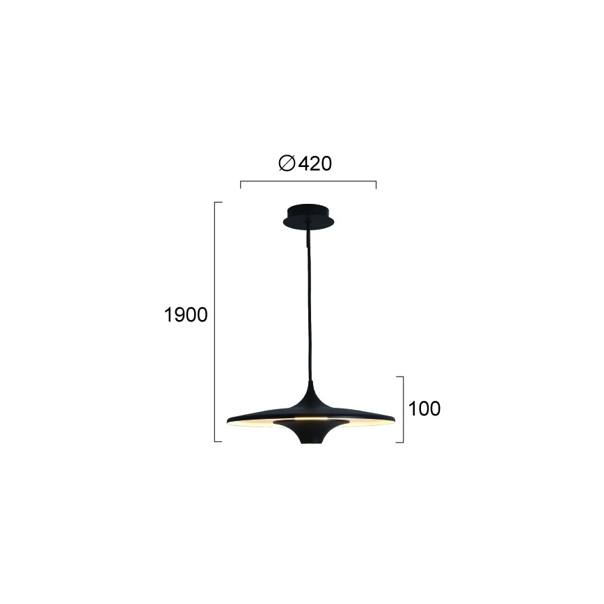 Lampadario LED sospeso su cavo RENE LED/19W/230V CRI 90 nero