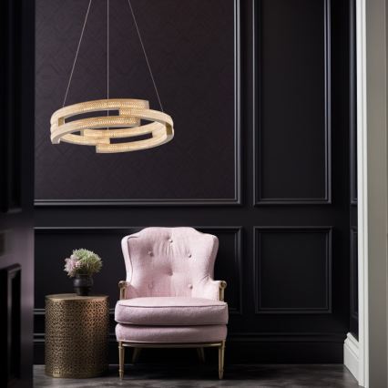 Lampadario LED sospeso su cavo TARJA LED/36W/230V 3000/4000/6000K Ø 60 cm oro