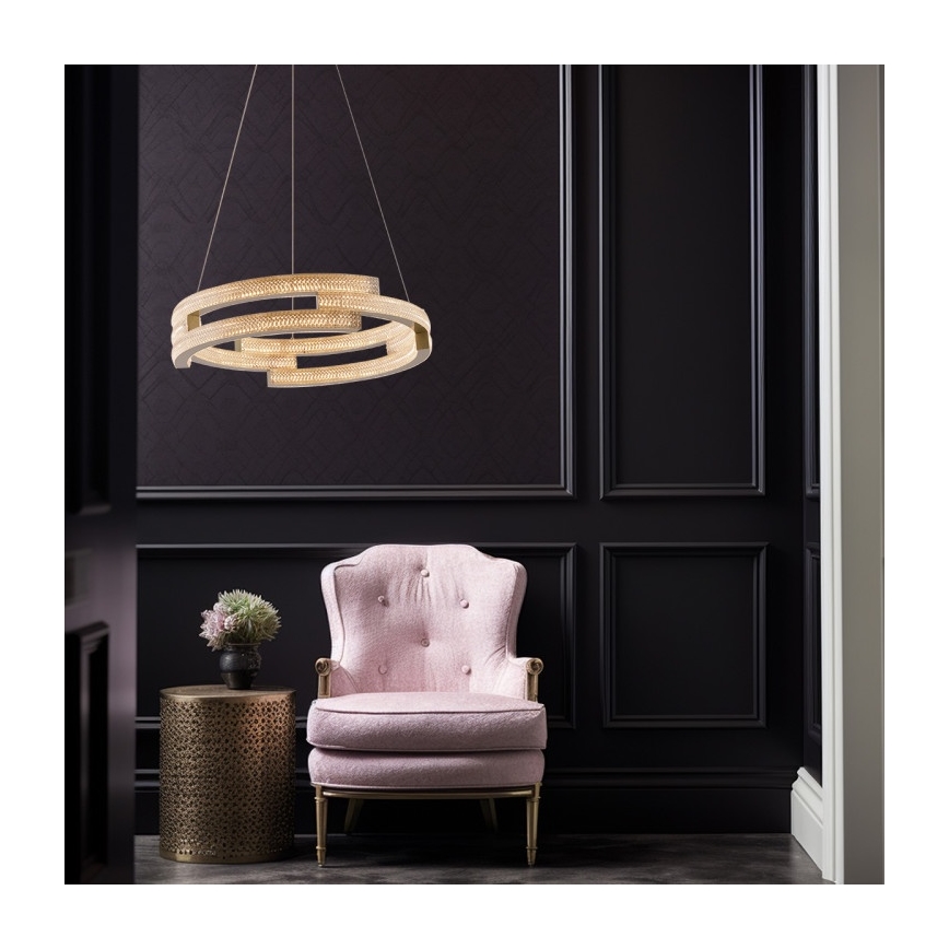 Lampadario LED sospeso su cavo TARJA LED/36W/230V 3000/4000/6000K Ø 60 cm oro