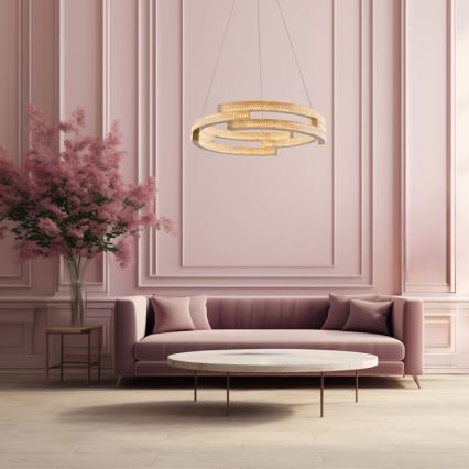 Lampadario LED sospeso su cavo TARJA LED/36W/230V 3000/4000/6000K Ø 60 cm oro