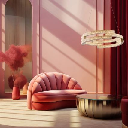 Lampadario LED sospeso su cavo TARJA LED/36W/230V 3000/4000/6000K Ø 60 cm oro