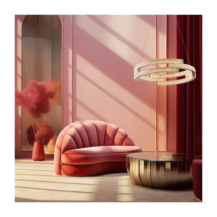 Lampadario LED sospeso su cavo TARJA LED/36W/230V 3000/4000/6000K Ø 60 cm oro