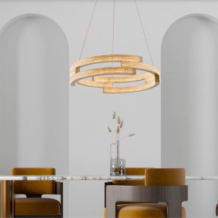 Lampadario LED sospeso su cavo TARJA LED/36W/230V 3000/4000/6000K Ø 60 cm oro
