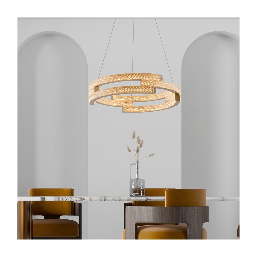 Lampadario LED sospeso su cavo TARJA LED/36W/230V 3000/4000/6000K Ø 60 cm oro