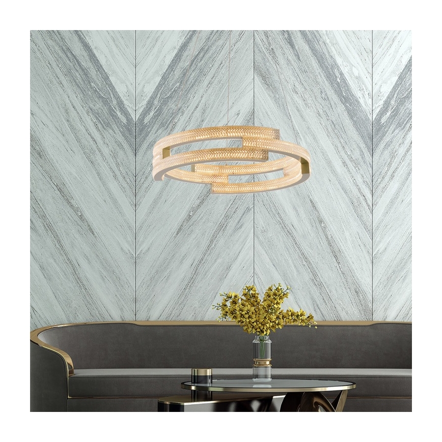 Lampadario LED sospeso su cavo TARJA LED/36W/230V 3000/4000/6000K Ø 60 cm oro