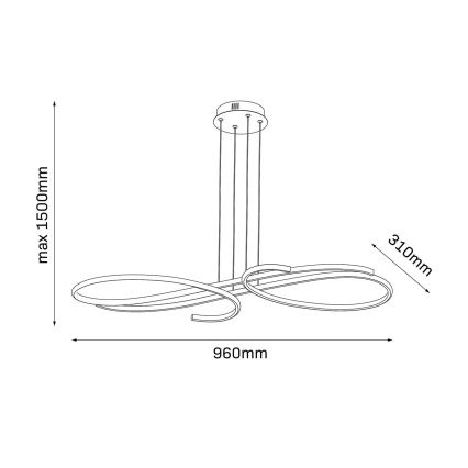 Lampadario LED sospeso su cavo VIOLIN LED/40W/230V, nero