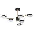 Lampadario LED su asta 6xLED/7W/230V + LED/6W 3000-6000K diam. 69 cm oro/nero