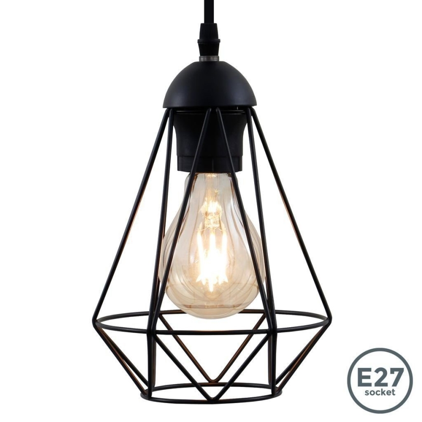 Lampadario LED su cavo 1xE27/6,5W/230V 2500K nero