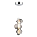 Lampadario LED su cavo BOLLA LED/12W/230V Ø 16 cm cromo lucido/grigio fumé