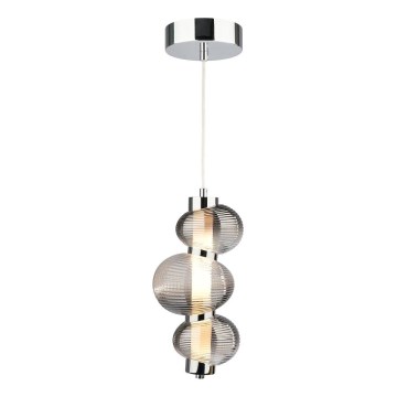 Lampadario LED su cavo BOLLA LED/12W/230V Ø 16 cm cromo lucido/grigio fumé