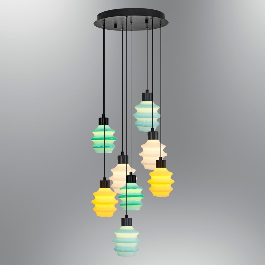 Lampadario LED su cavo CACTUS 8xLED/2,8W/230V 3000K verde/giallo/bianco