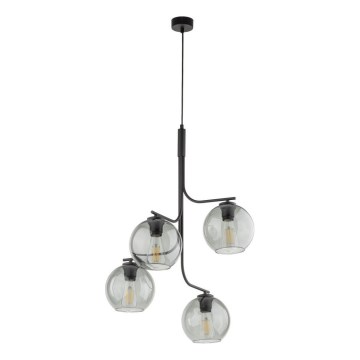 Lampadario LED su cavo CESAR 4xE27/15W/230V nero/grigio fumé