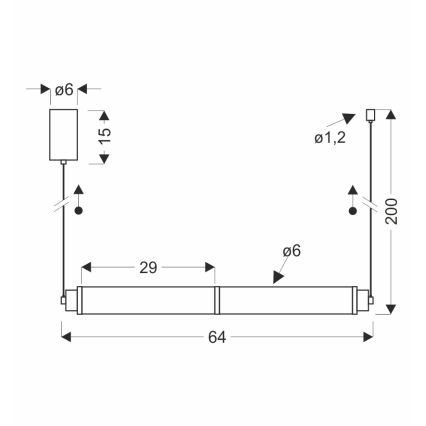 Lampadario LED su cavo CORTE LED/18W/230V nero