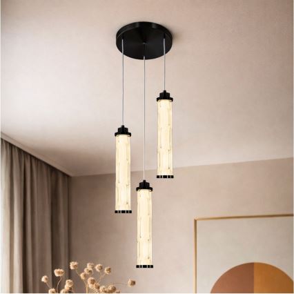 Lampadario LED su cavo CORTE LED/25W/230V nero