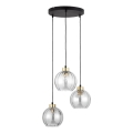 Lampadario LED su cavo DEVI 3xE27/15W/230V nero/trasparente