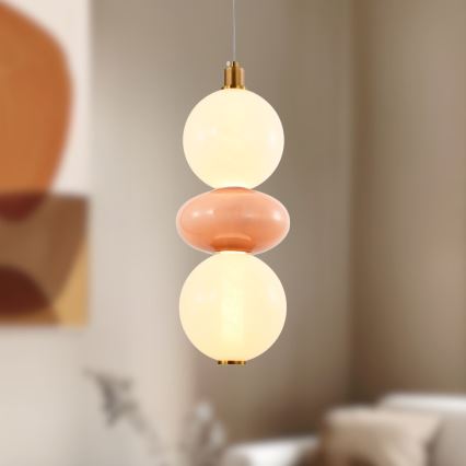 Lampadario LED su cavo FLORES LED/12W/230V oro/arancione