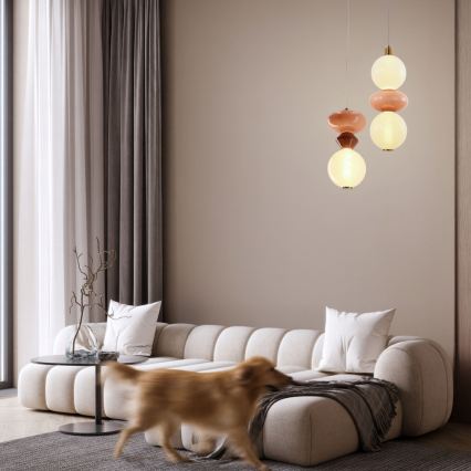 Lampadario LED su cavo FLORES LED/12W/230V oro/arancione