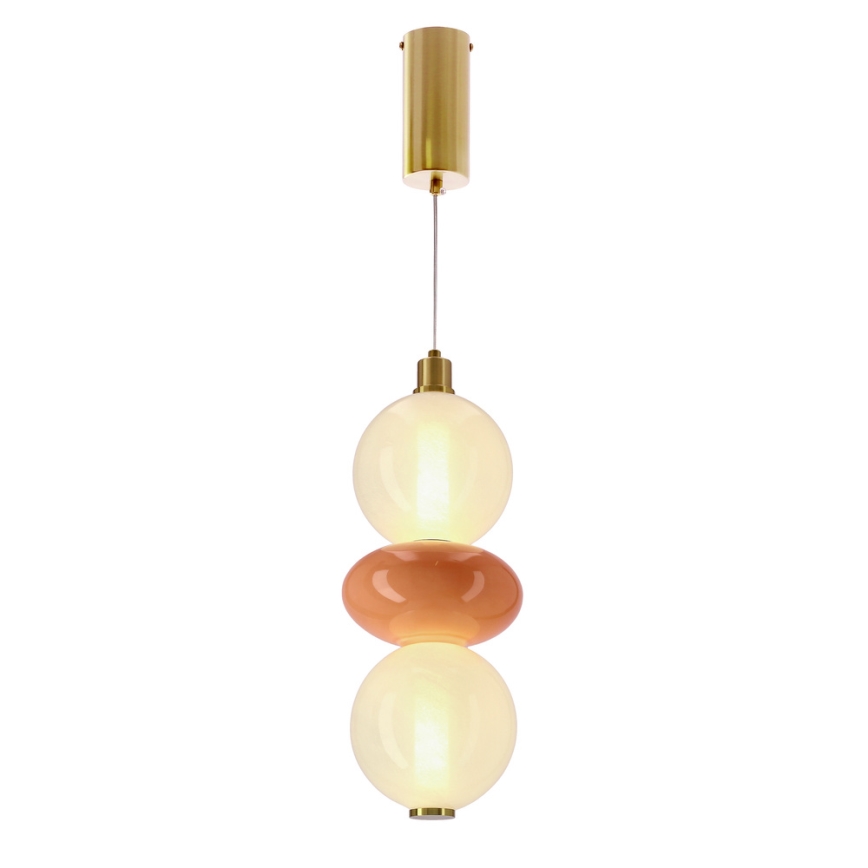 Lampadario LED su cavo FLORES LED/12W/230V oro/arancione