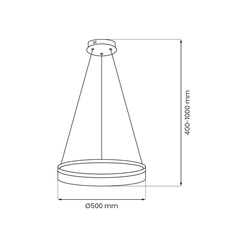 Lampadario LED su cavo GALA LED/25W/230V Ø 50 cm argento
