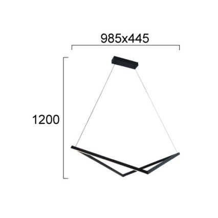 Lampadario LED su cavo ISLA LED/32W/230V nero