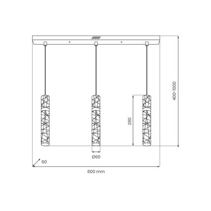 Lampadario LED su cavo LAGOS LED/24W/230V dorato