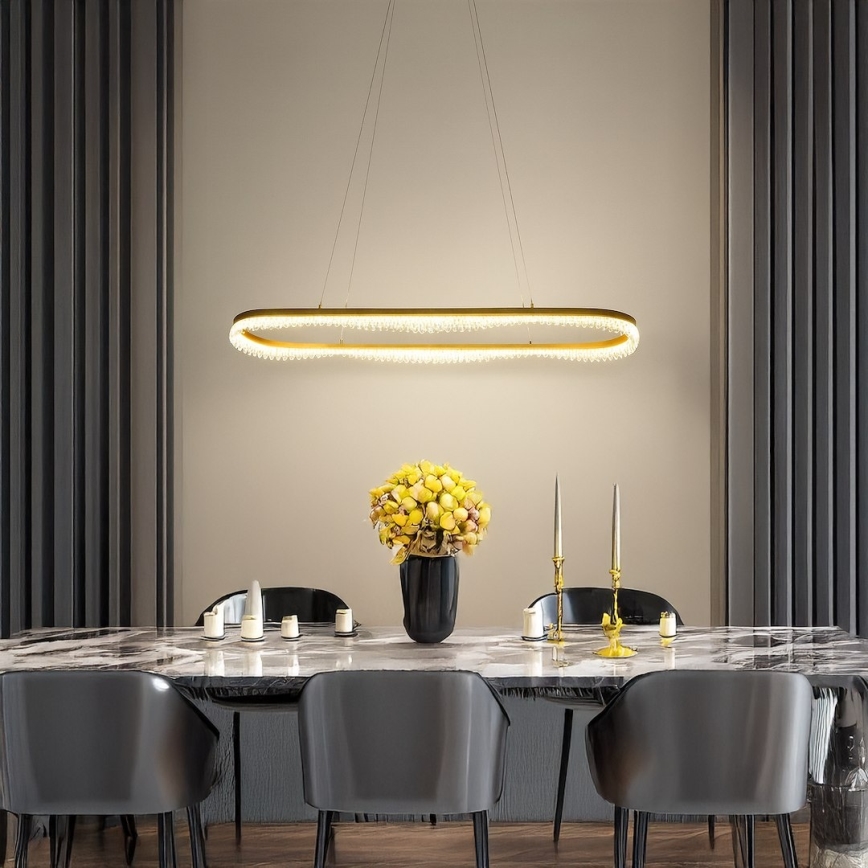 Lampadario LED su cavo LED/45W/230V oro