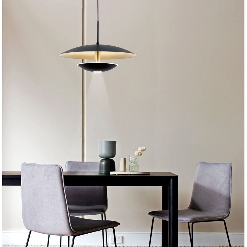 Lampadario LED su cavo MONICA LED/16W/230V nero/oro