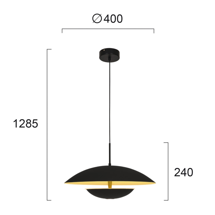 Lampadario LED su cavo MONICA LED/16W/230V nero/oro
