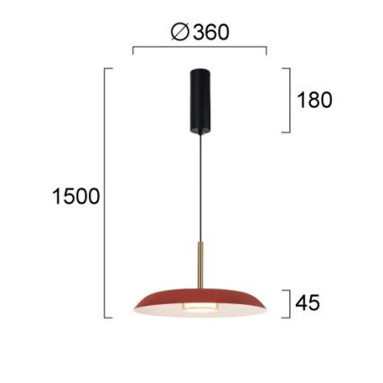 Lampadario LED su cavo NUDO LED/11W/230V 3000/4000/6000K rosso