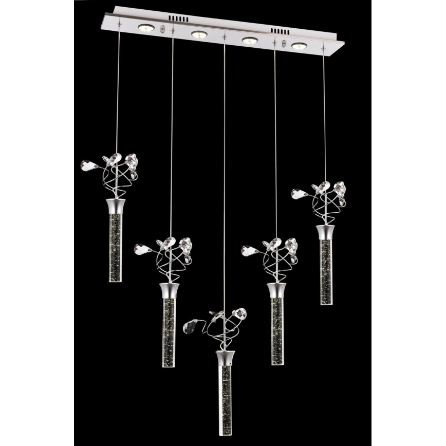 Lampadario LED su cavo PIGEON 5xLED/6W/230V 6500K cromo lucido