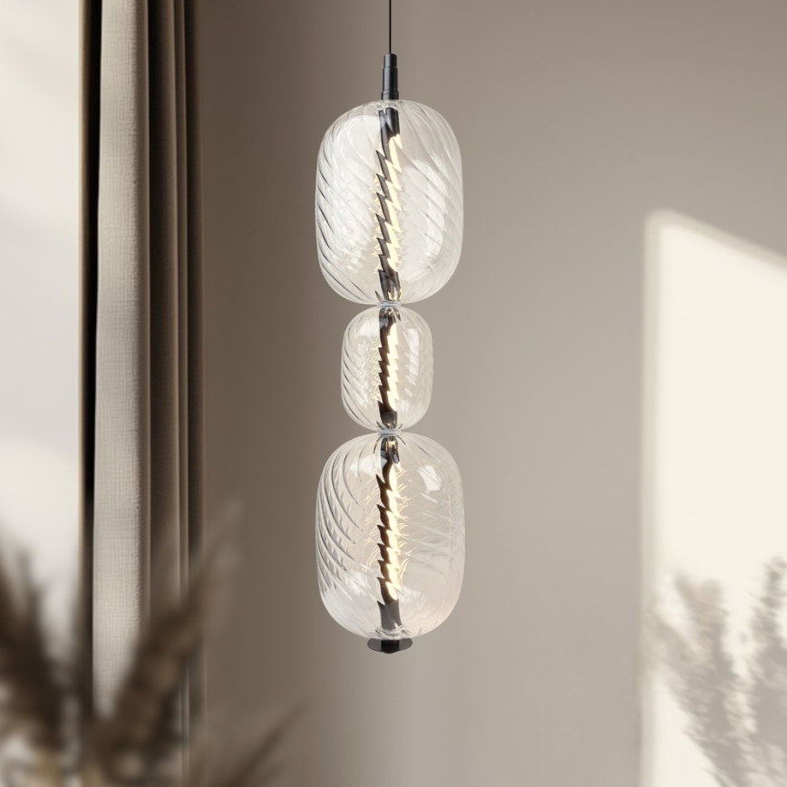 Lampadario LED su cavo PLAYA LED/12W/230V nero