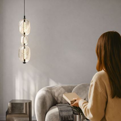 Lampadario LED su cavo PLAYA LED/12W/230V nero
