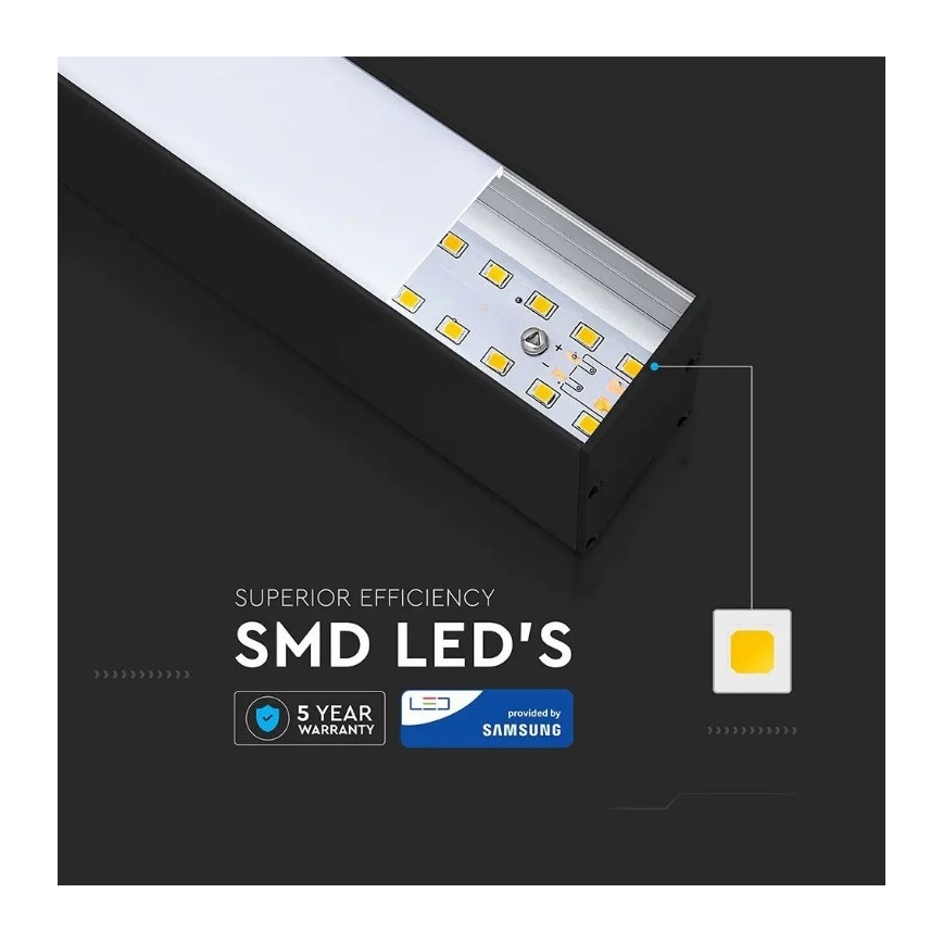 Lampadario LED a cavo CHIP SAMSUNG LED/40W/230V 4000K nero