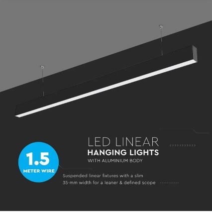 Lampadario LED a cavo CHIP SAMSUNG LED/40W/230V 4000K nero