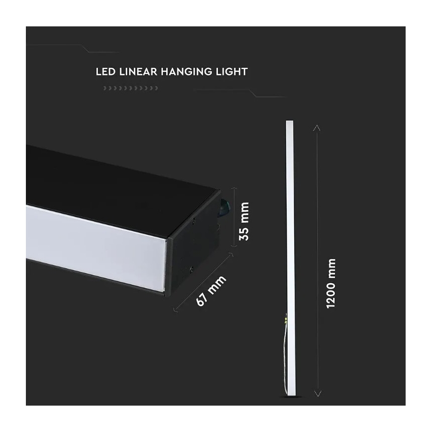 Lampadario LED a cavo CHIP SAMSUNG LED/40W/230V 4000K nero
