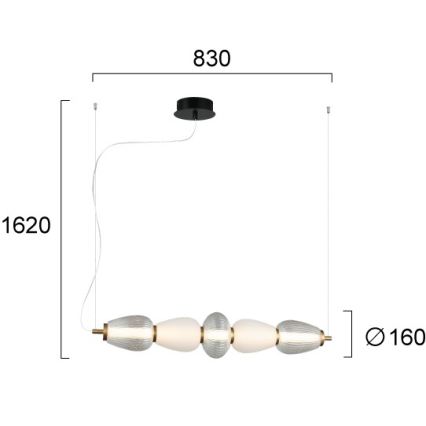 Lampadario LED su cavo SHINY LED/23W/230V bianco/oro